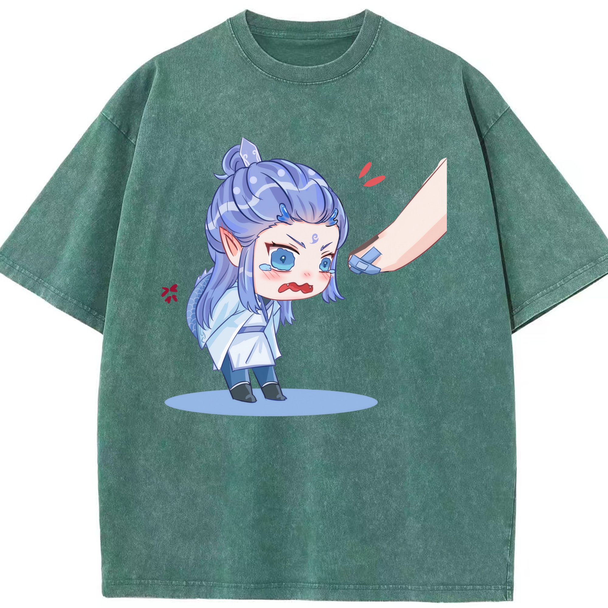 （画像用） Ne Zha 2 ナタ 魔童の大暴れ 綿100% ヴィンテージ風 半袖Tシャツ（フロントプリント）